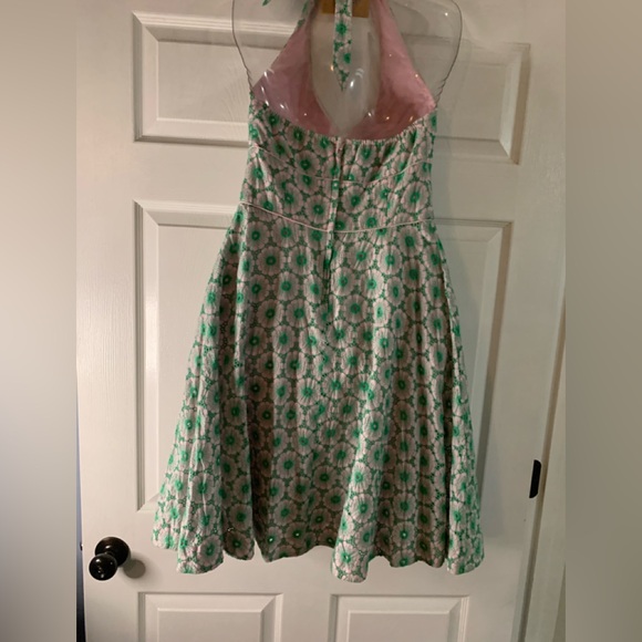 Lilly Pulitzer Vintage  Green and Pink Halter Dress - Picture 5 of 8